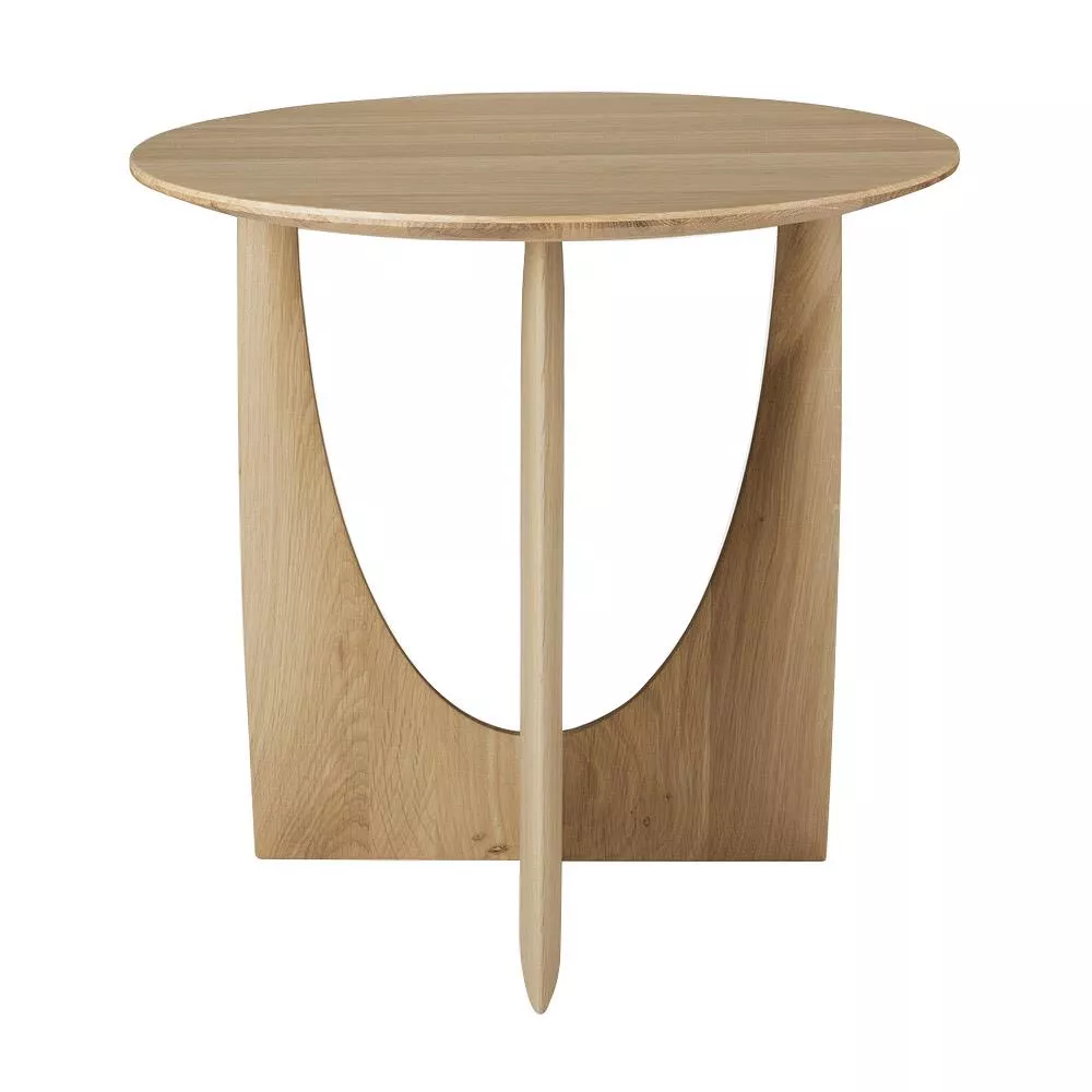 Oak Geometric Side Table